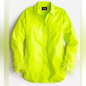 J crew feather button down NWT